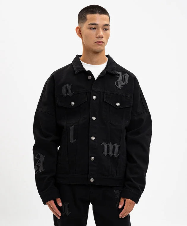 Palm Angels  Black Denim Jacket Veronique Luxury Collections