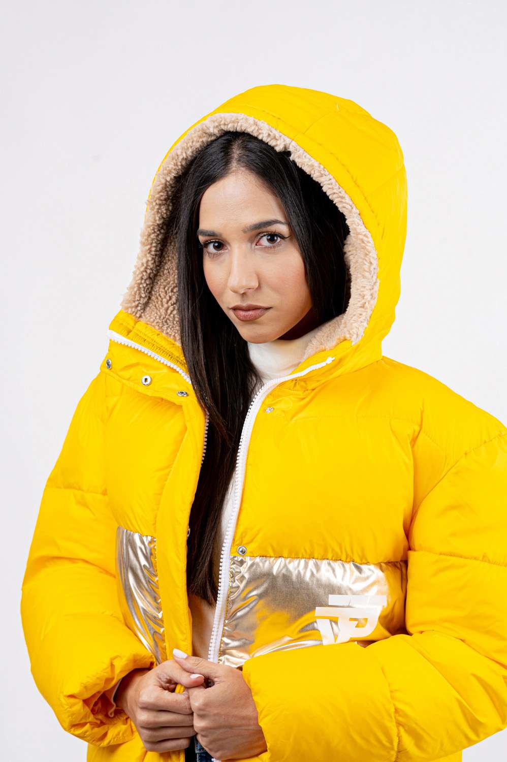 ICE PLAY  Yellow & Silver Padded Coat Veronique Luxury Collections