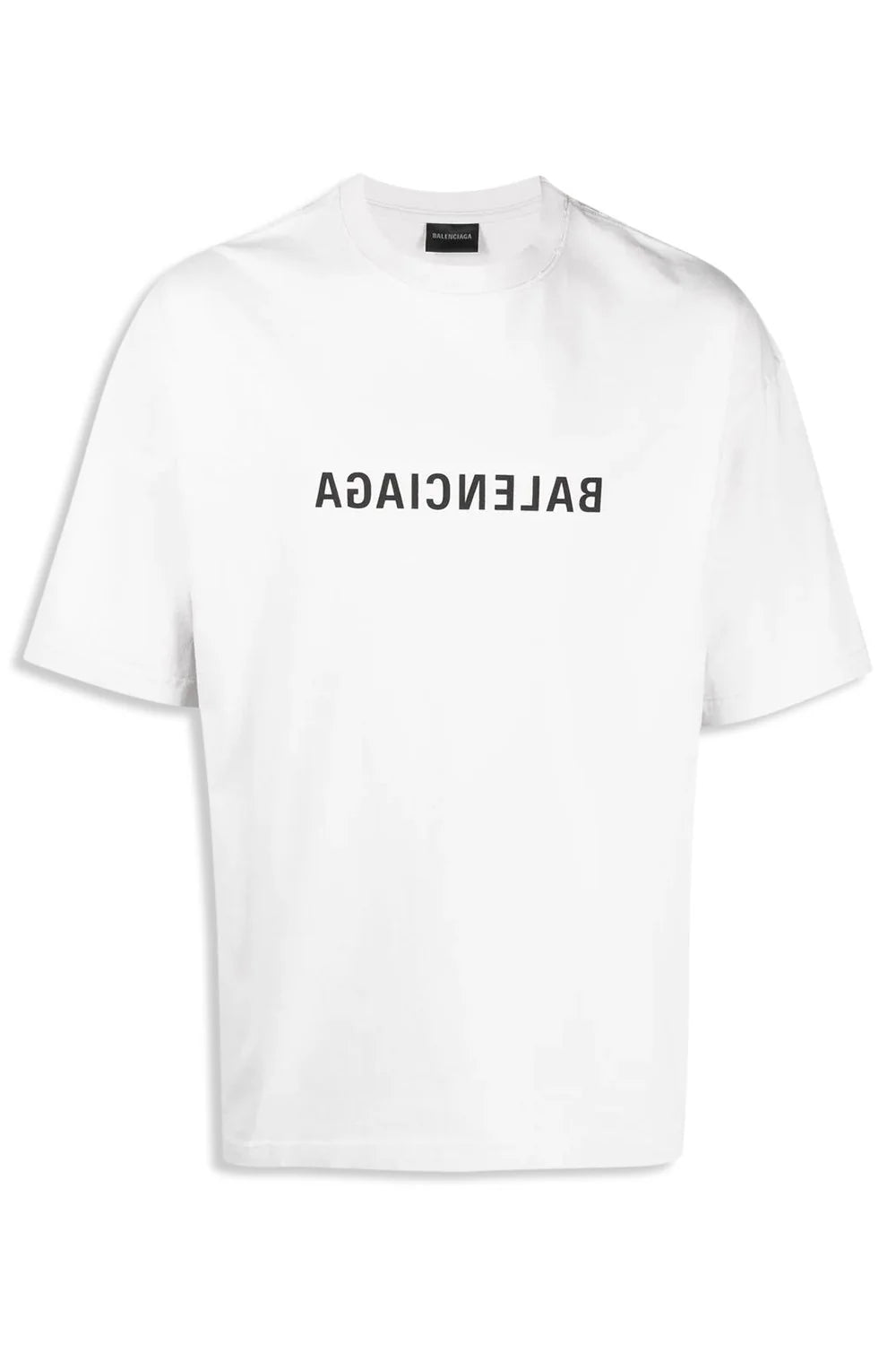 BALENCIAGA  White Mirrored Logo T Shirt Veronique Luxury Collections