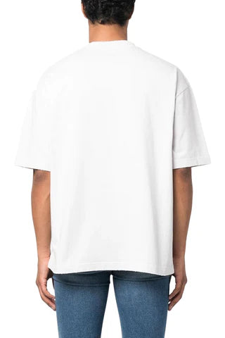 BALENCIAGA  White Mirrored Logo T Shirt Veronique Luxury Collections