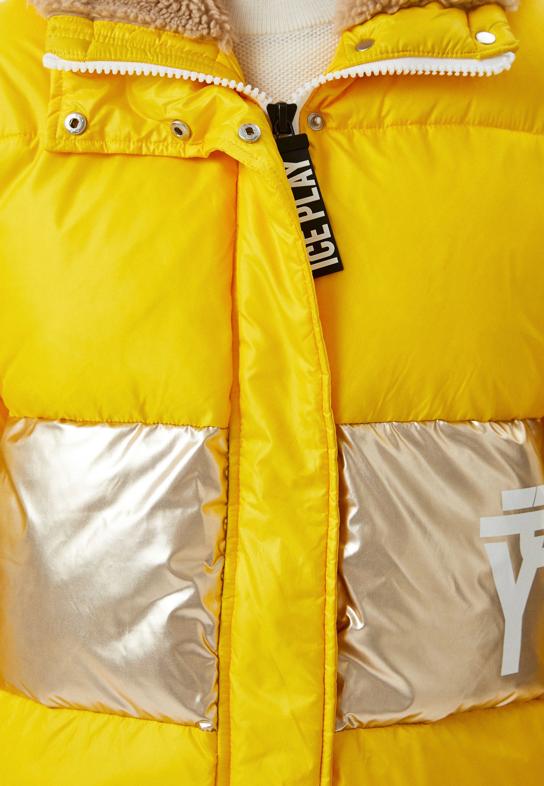 ICE PLAY  Yellow & Silver Padded Coat Veronique Luxury Collections