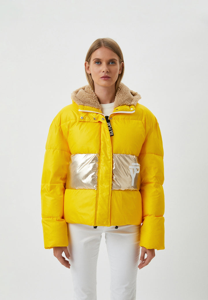 ICE PLAY  Yellow & Silver Padded Coat Veronique Luxury Collections