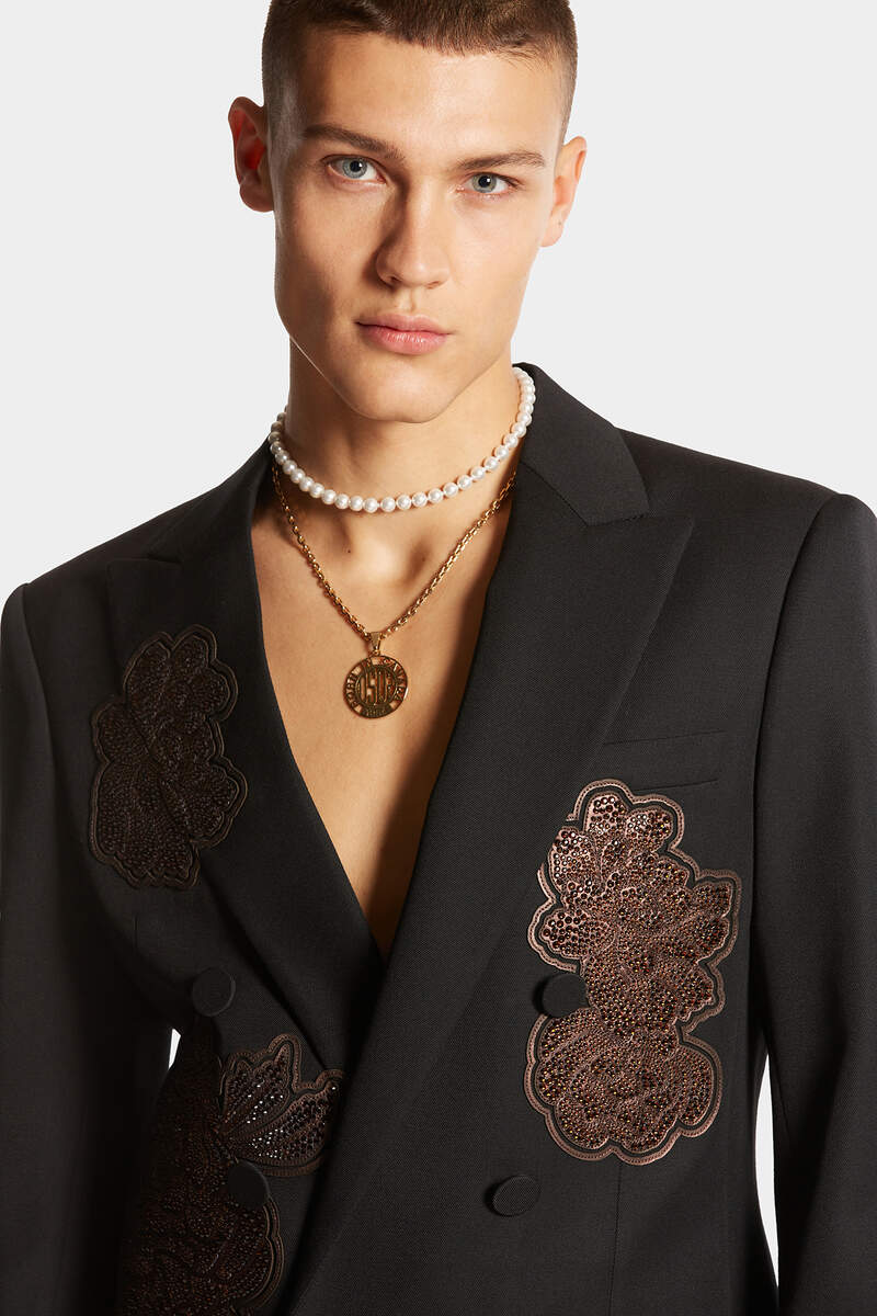 DSQUARED2 rhinestone-embellished double-breasted blazer Veronique Luxury Collections