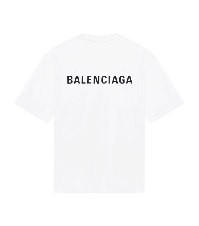 BALENCIAGA  White Mirrored Logo T Shirt Veronique Luxury Collections