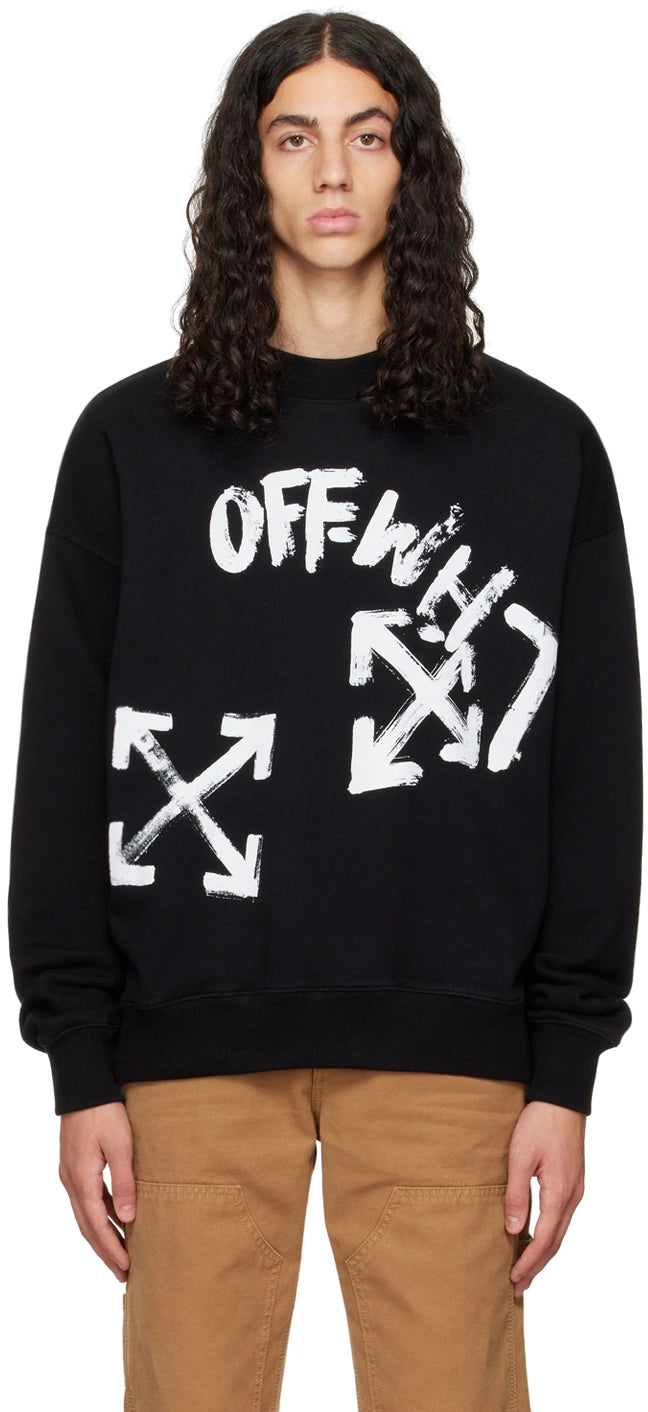 Off White  Black & White Classic Sweatshirt Veronique Luxury Collections