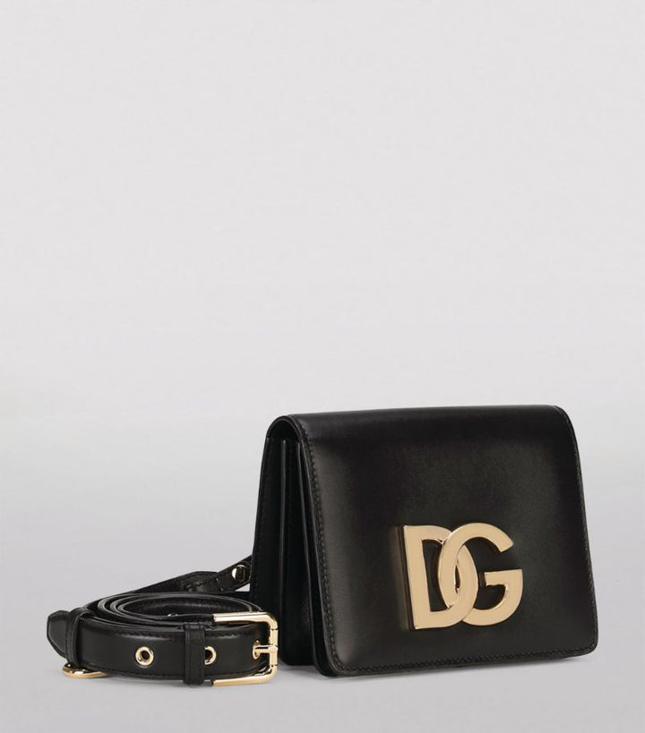 DOLCE & GABBANA  Black Leather Millennials Cross Body Bag Veronique Luxury Collections
