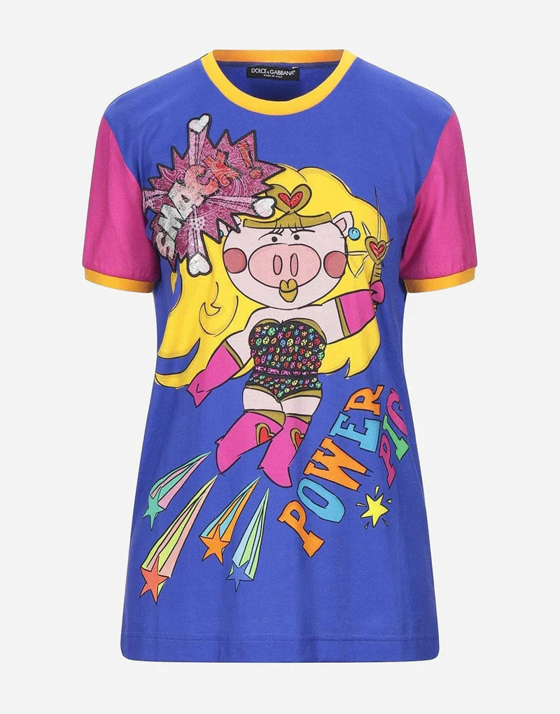 DOLCE & GABBANA  Multicolour Graphic T Shirt Veronique Luxury Collections