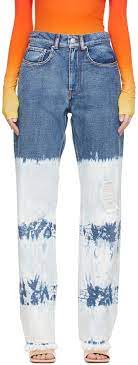 NINA RICCI  Navy Tie Dye Straight Jeans Veronique Luxury Collections