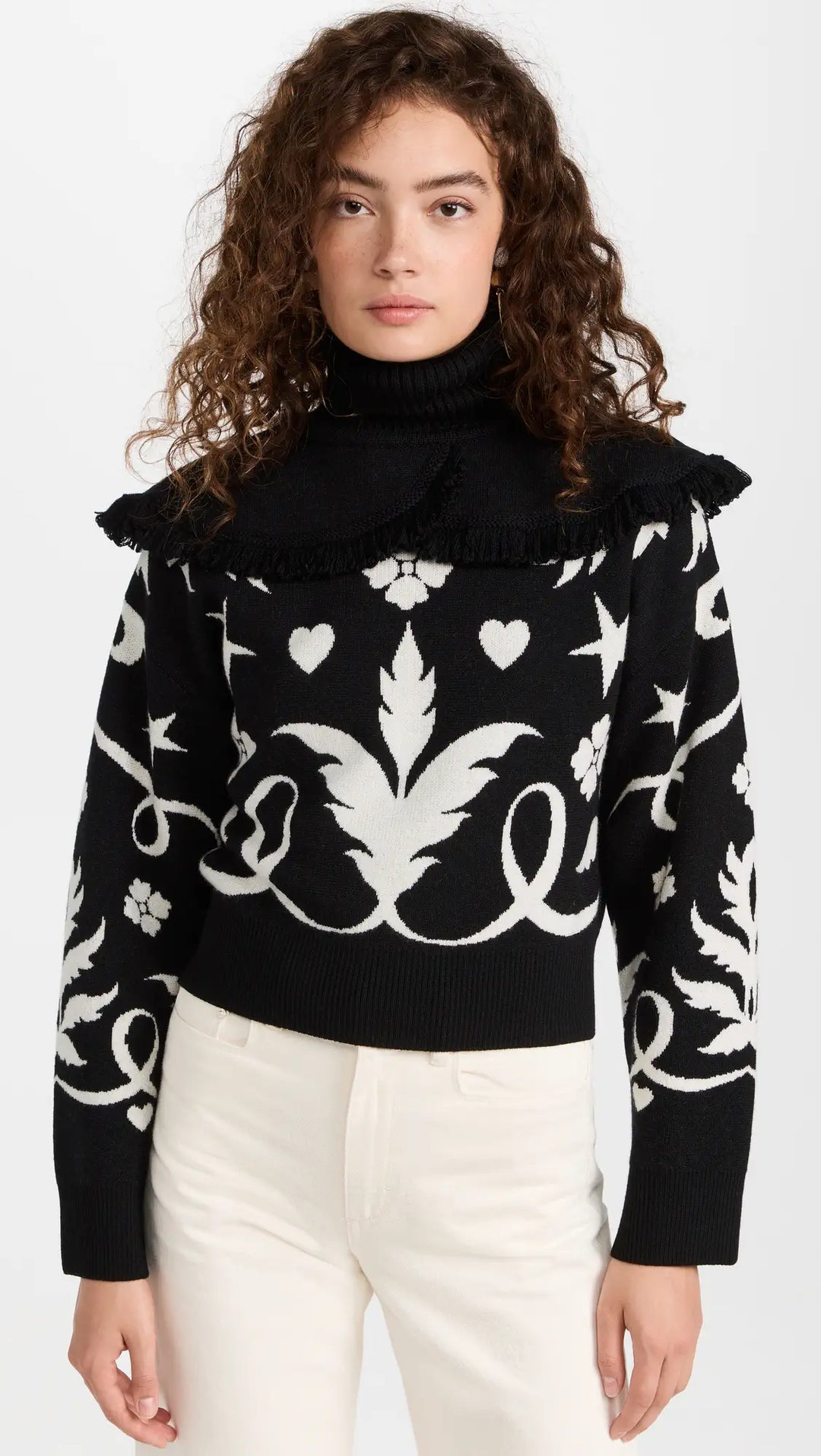 HAYLEY MENZIES  Black Merino Wool Belle Jumper Veronique Luxury Collections
