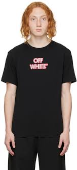 OFF WHITE  Black Branded T Shirt Veronique Luxury Collections