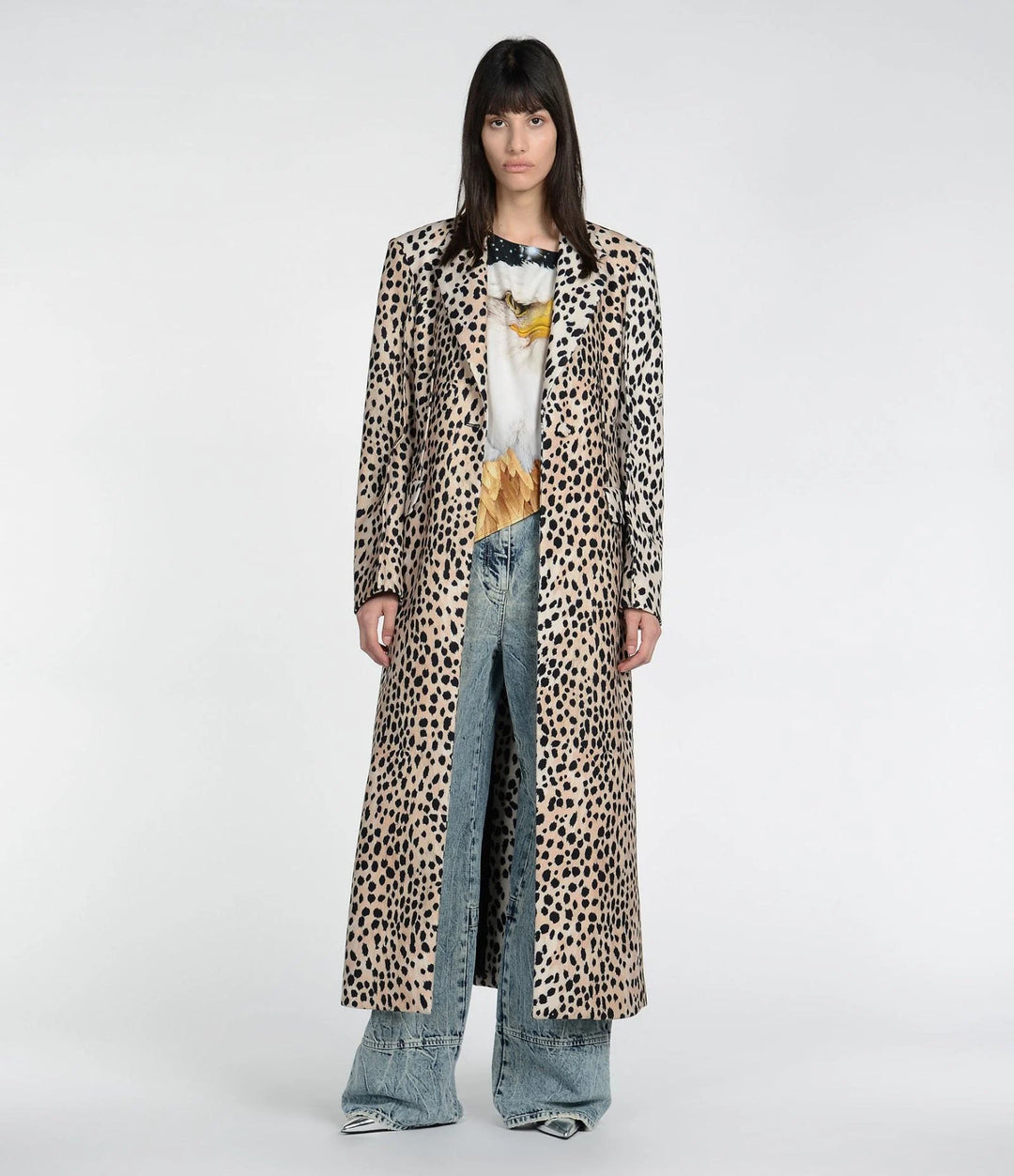 Just Cavalli  Leopard Print Long Coat Veronique Luxury Collections