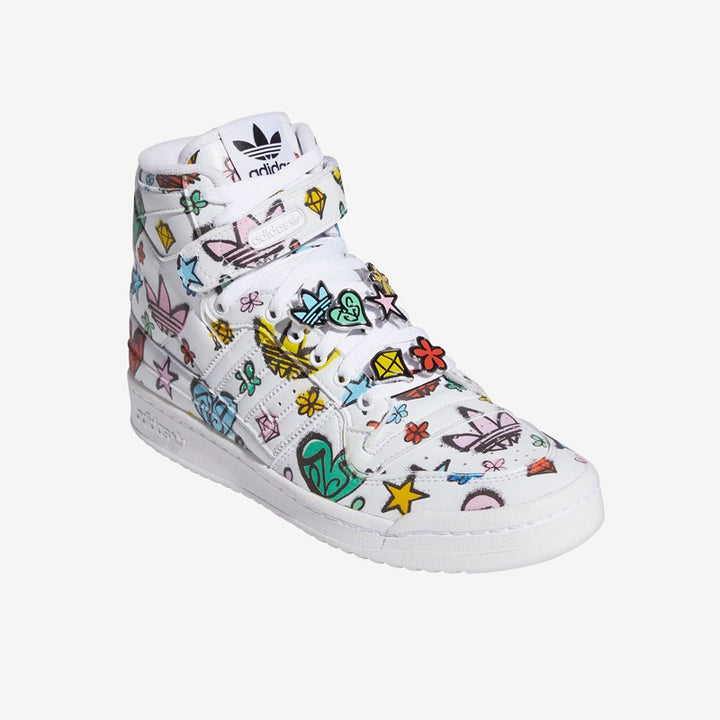 ADIDAS X JEREMY SCOTT  White JS Forum 84 Hi Mono Trainers Veronique Luxury Collections