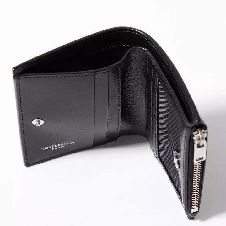 Saint Laurent  Black Leather Wallet Veronique Luxury Collections