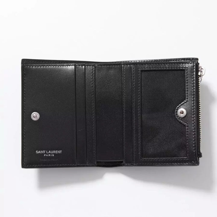 Saint Laurent  Black Leather Wallet Veronique Luxury Collections