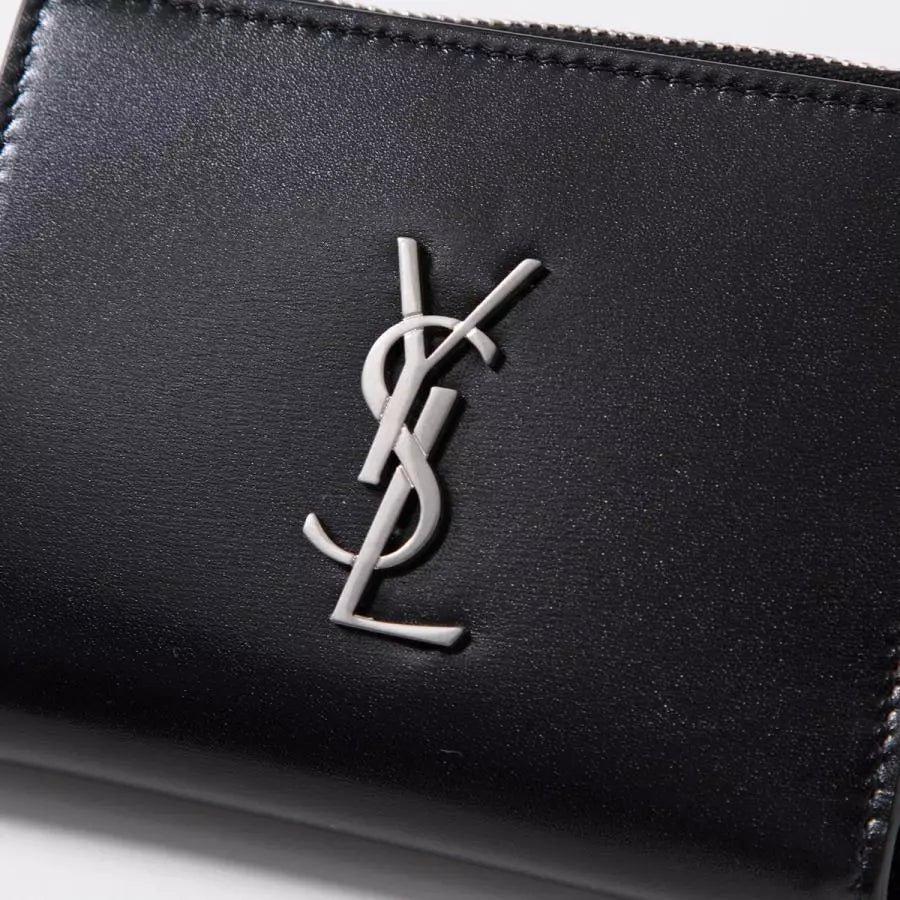 Saint Laurent  Black Leather Wallet Veronique Luxury Collections