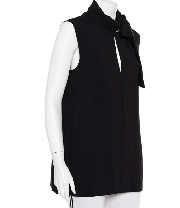 JOSEPH  Black silk sleeveless neck-tie top Veronique Luxury Collections