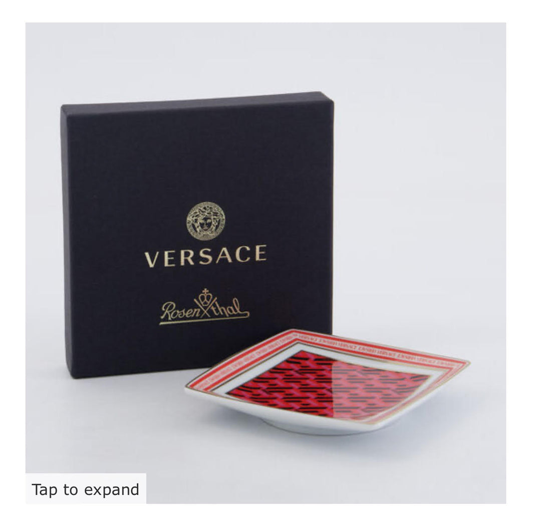 Versace  Red Patterned Ornamental Dish 9cm Veronique Luxury Collections