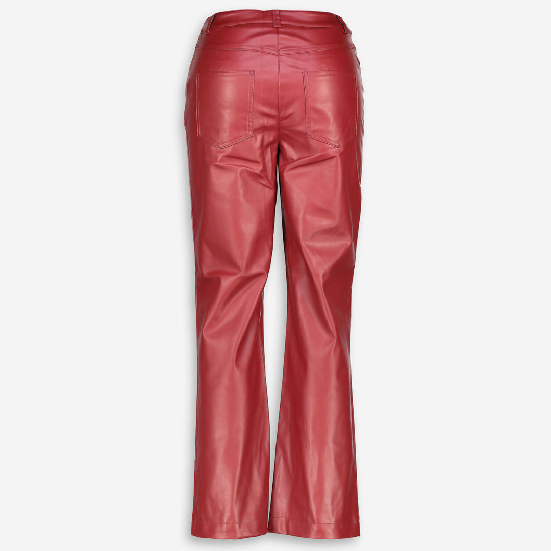 KITRI  Berry Faux Leather Trousers Veronique Luxury Collections
