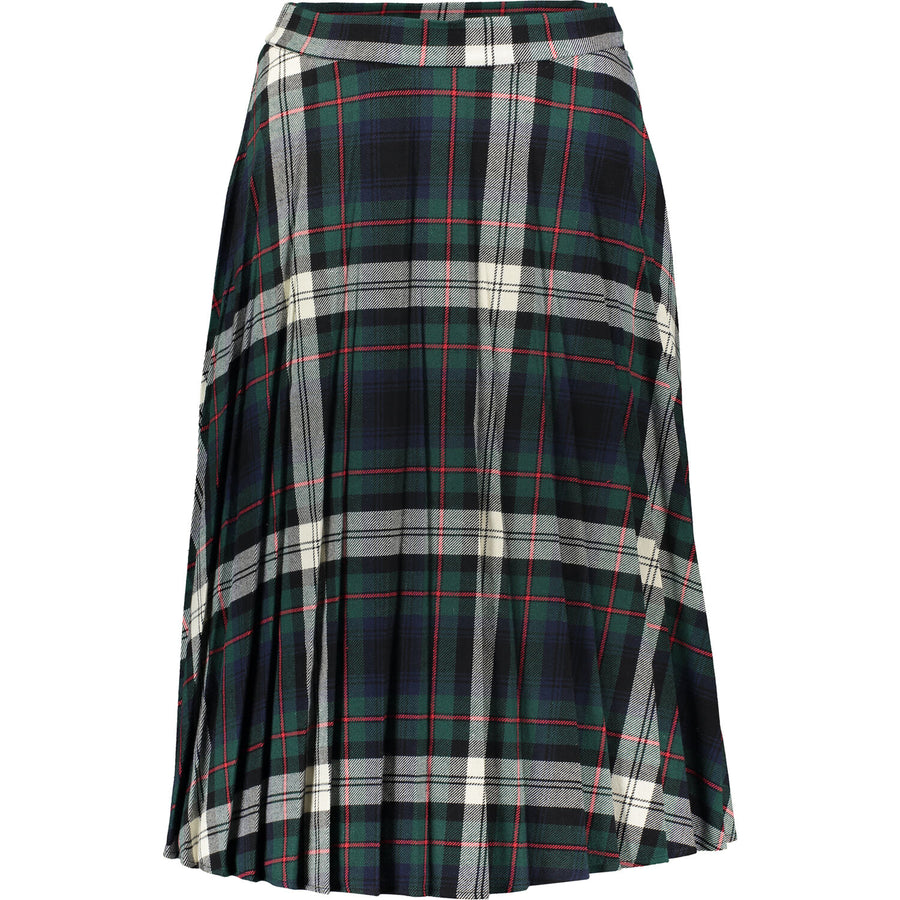 SEMICOUTURE Green Tartan Concertina Skirt Veronique Luxury Collections