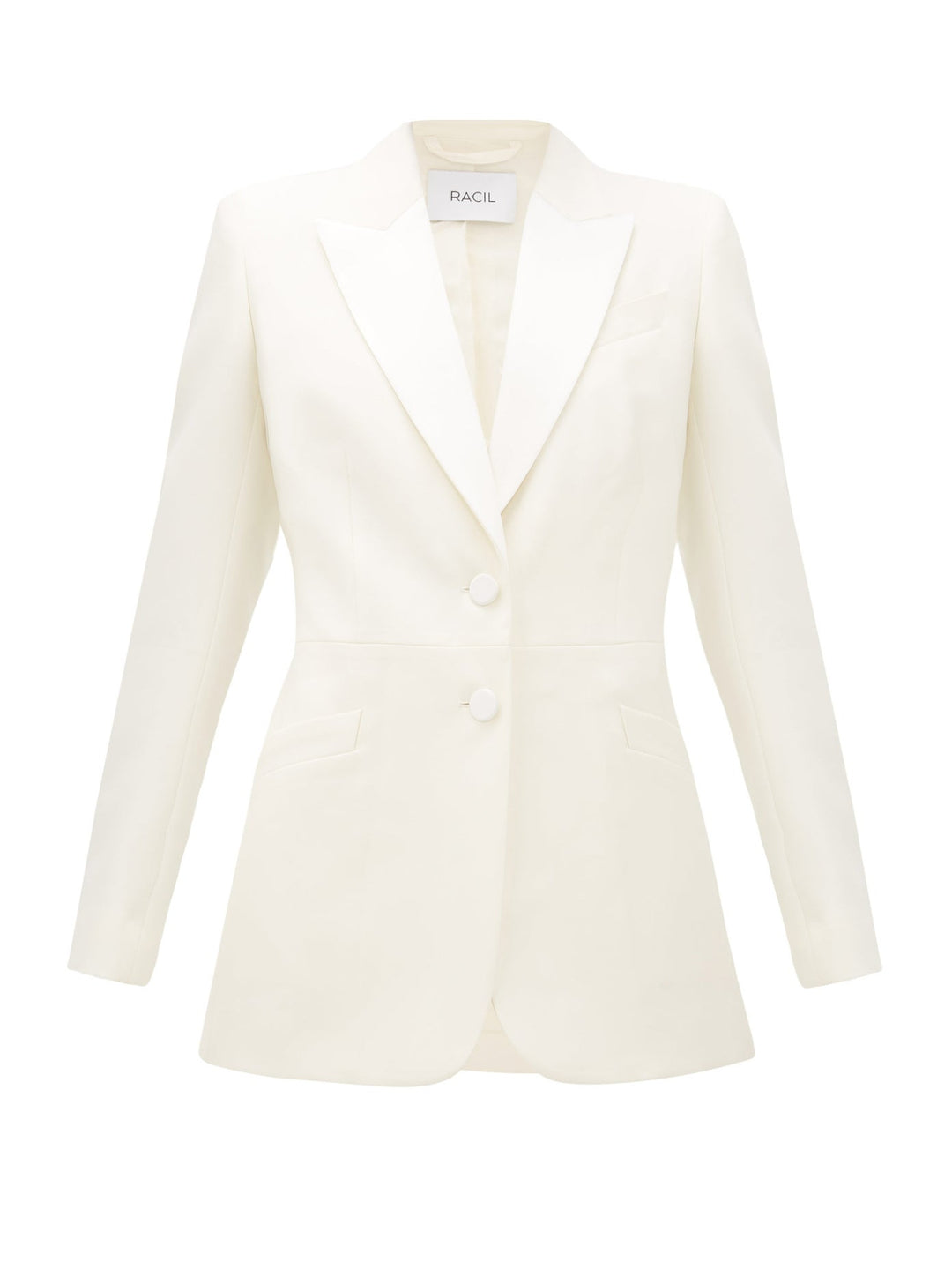 Racil Single-Breasted Wool Jacket White Veronique Luxury Collections