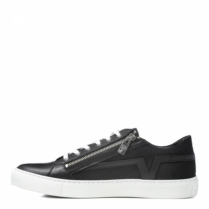 Versace Collection Double Zip Leather Sneakers Veronique Luxury Collections