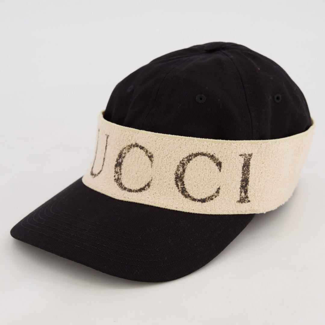 GUCCI  Black Headband Baseball Cap Veronique Luxury Collections