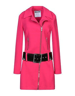 Moschino Long Belted Biker Jacket Veronique Luxury Collections