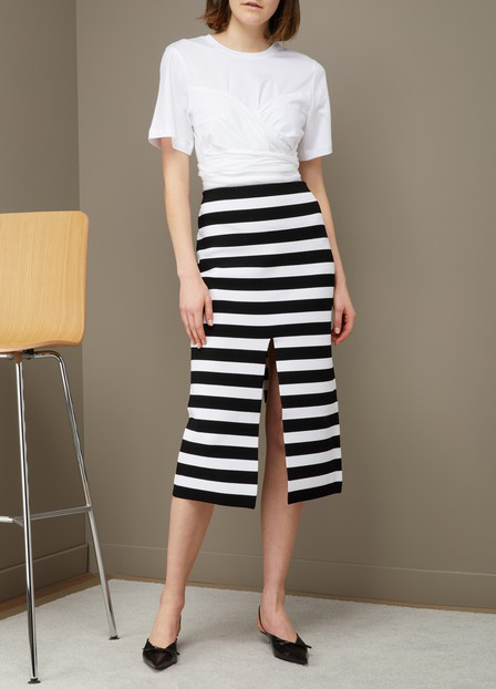 Proenza Schouler Striped Midi Skirt