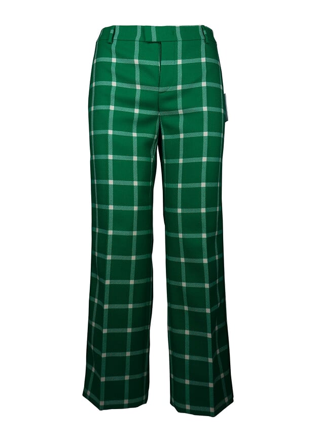 Red Valentino Oversized Checked Wool Trousers Veronique Luxury Collections