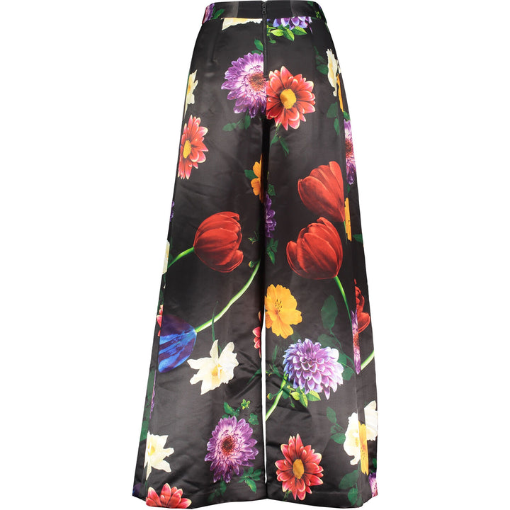 ALICE & OLIVIA  Black Floral Culotte Trousers Veronique Luxury Collections