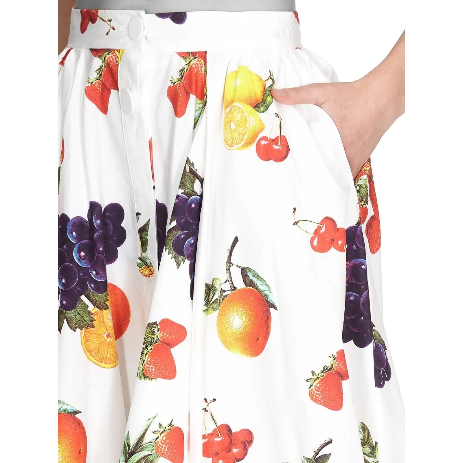 MSGM Fruit Print Midiskirt