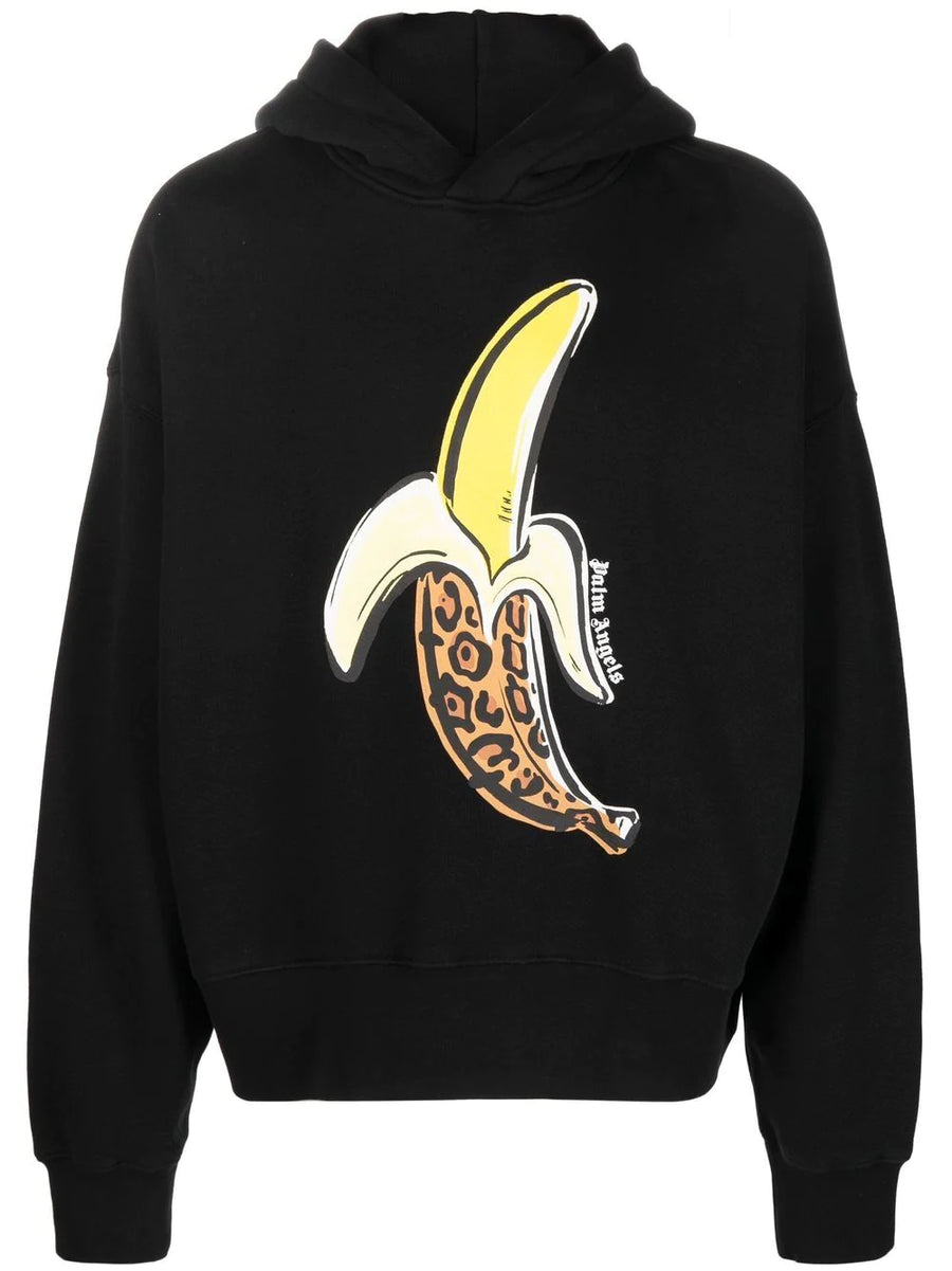 Palm Angels banana-print cotton hoodie Veronique Luxury Collections