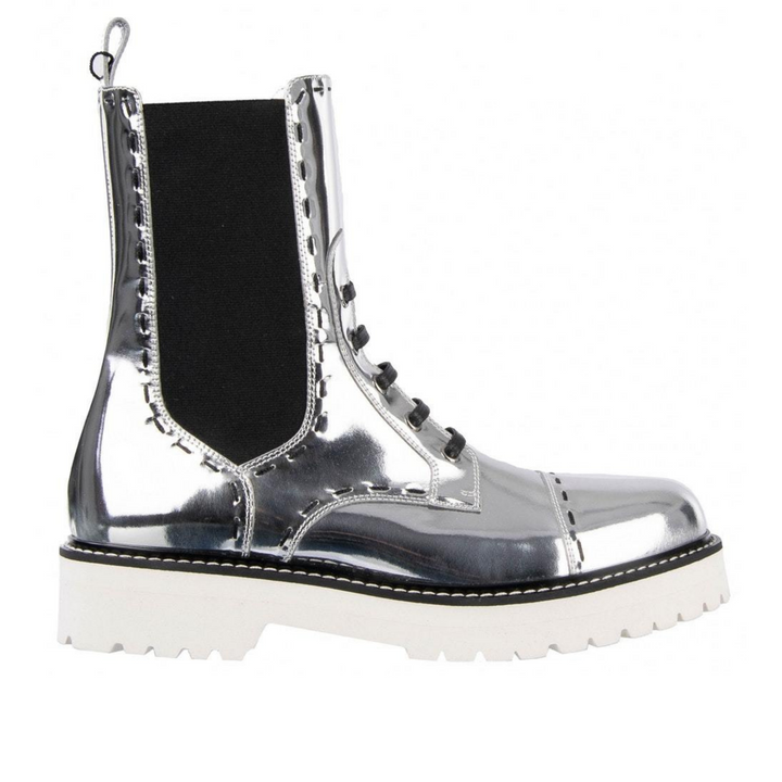 Dolce & Gabbana  Woman Metallic Patent-leather Boots Silver