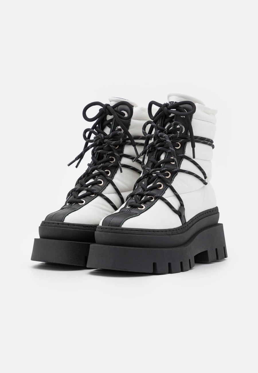 Bronx black leather chunky sole hiker boots discount