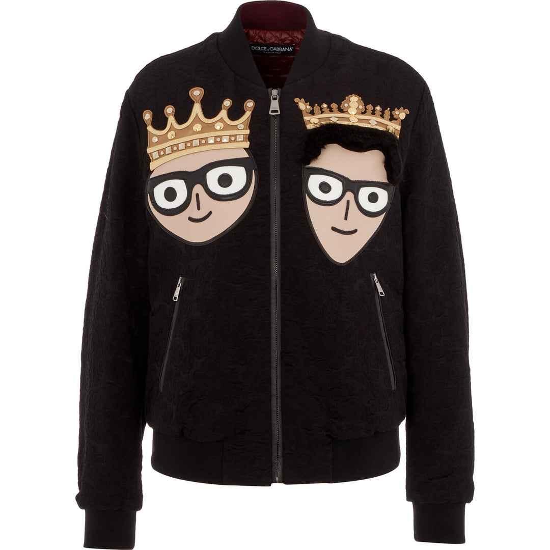 DOLCE & GABBANA  Black Bomber Jacket Veronique Luxury Collections