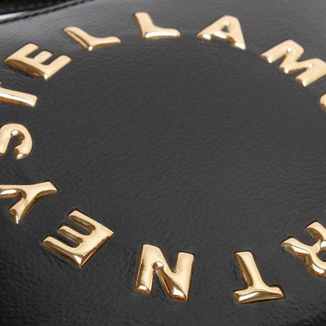 Stella Mccartney Black Patent Logo Clutch Veronique Luxury Collections