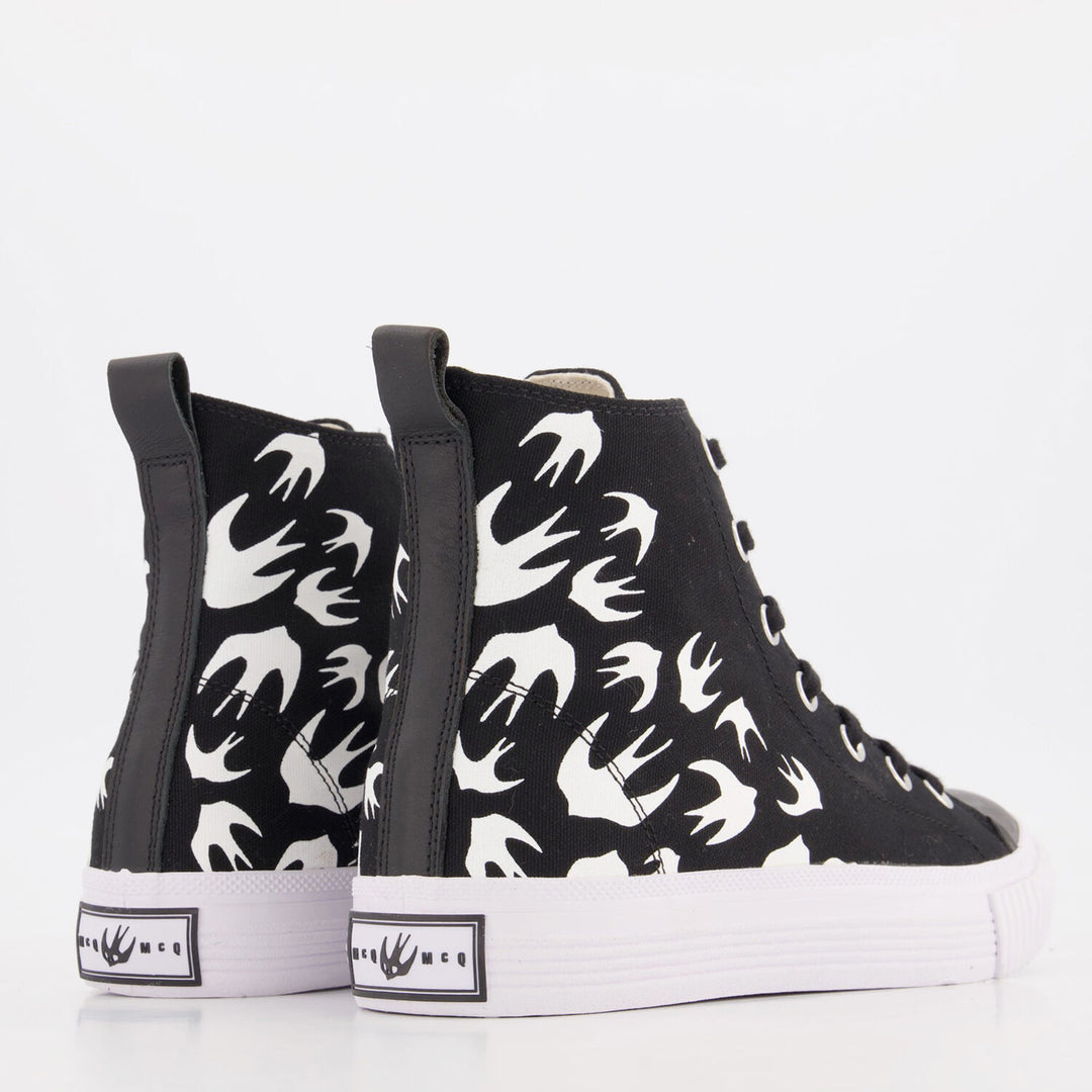MCQ  Black Printed High Top Trainers Veronique Luxury Collections