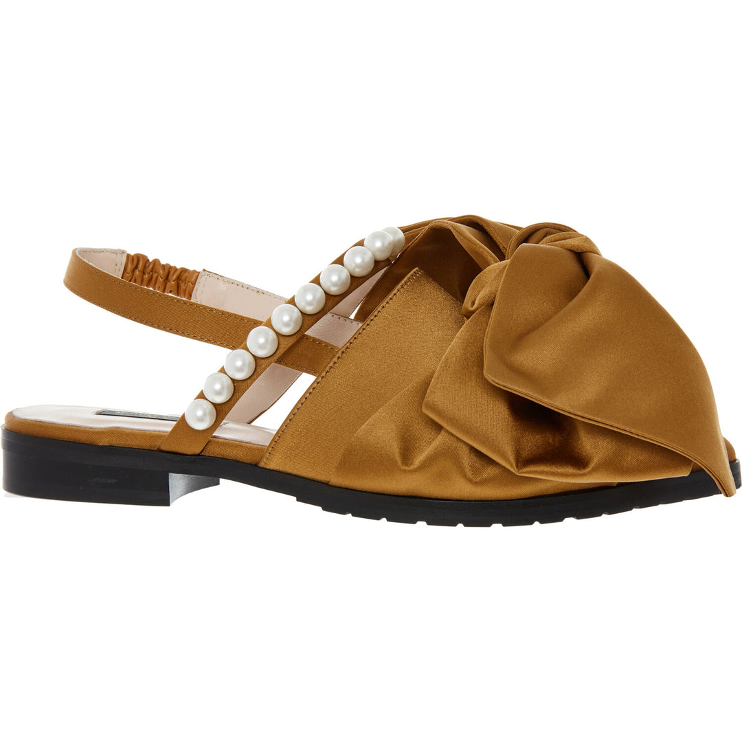 MOTHER OF PEARL  Caramel Knot Pearl Effect Strap Sandals