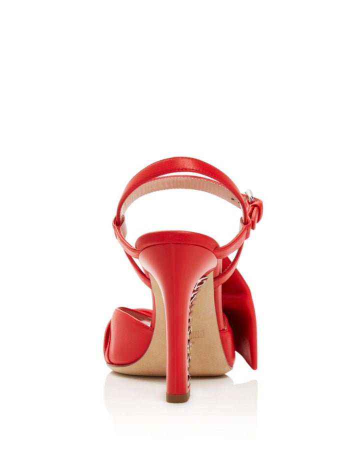 Moschino Red Women's Leather Ankle Strap Bo