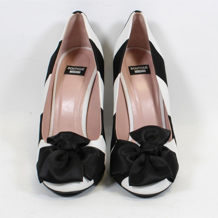 Moschino Boutique Black Striped Heels