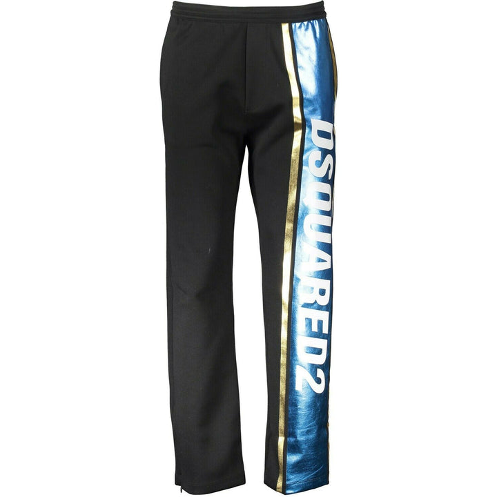 DSquared2 Black Glossy logo stripe Joggers Veronique Luxury Collections