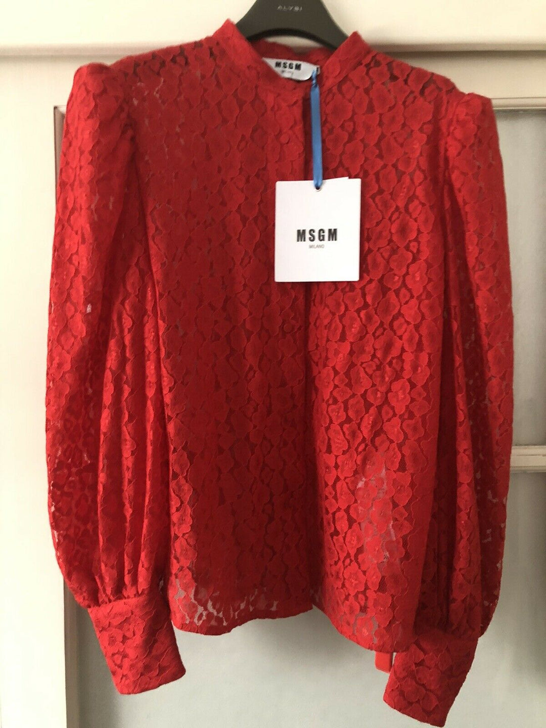 MSGM Red Lace Blouse
